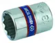 Dugókulcs - crowafej 1/4" 12 szög normál 09 mm