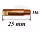 CO áramátadó fúvóka normál M6x25x6 mm x 1,0 mm