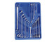 Tálcás Genius csillag-, villás-, + E-torx kulcs készlet 20 db-os 1/2