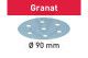 Csiszolópapír, tépőzáras  90 mm STF D90/6 P150 GR/100 Granat 100 db